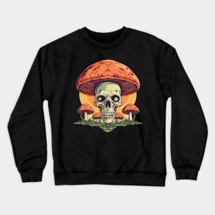 Whimsical Wonders Psychedelic Mushroom Skull Crewneck Sweatshirt